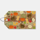 Erntedank Türkei Squash Autumn Harvest Pattern Geschenkanhänger (Rückseite Horizontal)