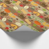 Erntedank Türkei Squash Autumn Harvest Pattern Geschenkpapier (Ecke)