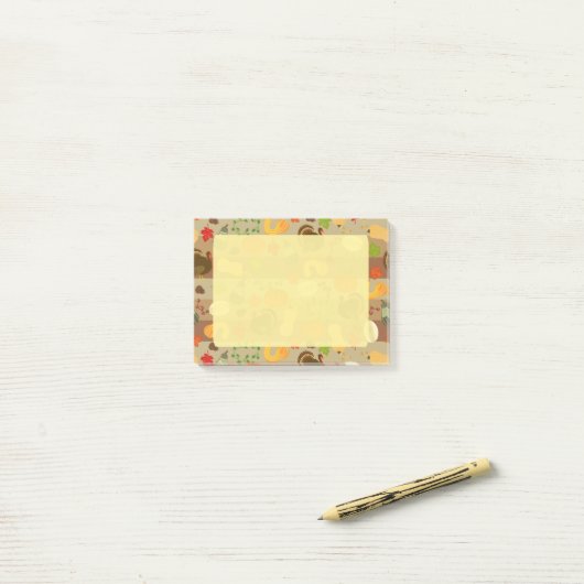 Erntedank Türkei Squash Autumn Harvest Pattern Post-it Klebezettel (Auf Schreibtisch)