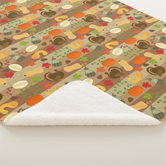 Erntedank Türkei Squash Autumn Harvest Pattern Sherpadecke (3/4)