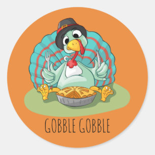 Erntedank Türkei Stickers1½ inch (Blatt 20) Runder Aufkleber