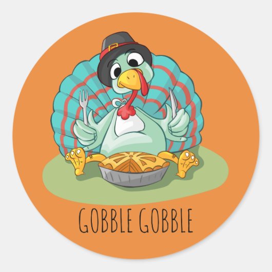 Erntedank Türkei Stickers1½ inch (Blatt 20) Runder Aufkleber (Vorderseite)