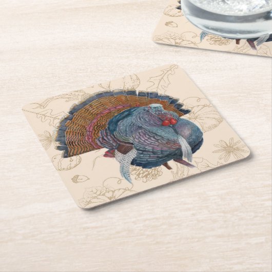 Erntedank Türkei Teller Rechteckiger Pappuntersetzer (angewinkelt)