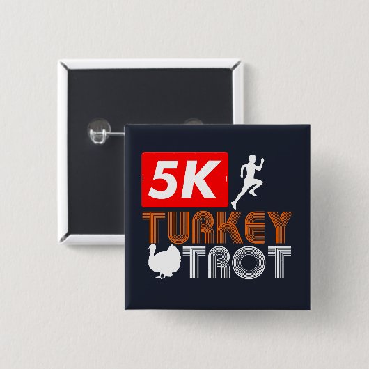 Erntedank Türkei Trot Fall Holiday Button (Vorne & Hinten)