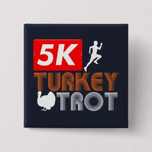 Erntedank Türkei Trot Fall Holiday Button (Vorderseite)