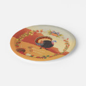 Erntedank Türkei und Herbsternte Pappteller (Schrägansicht)