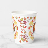 Erntedank Türkei und Herbstlaub Papier Cups Pappbecher (Rechts)