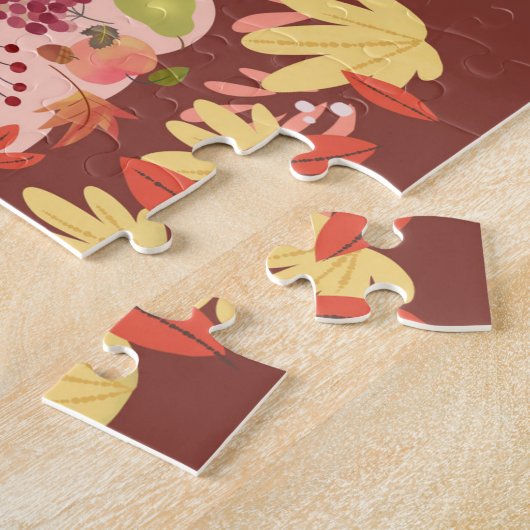 Erntedank Türkei und Herbstlaub Puzzle (Seite)