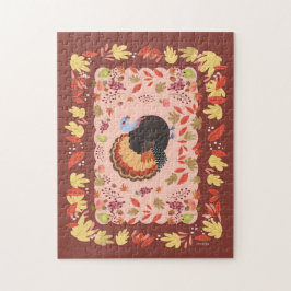 Erntedank Türkei und Herbstlaub Puzzle