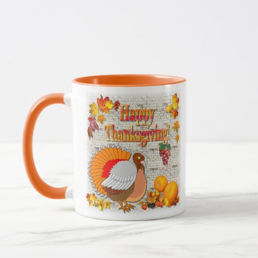 Erntedank Türkei und Kürbis Tasse (Links)