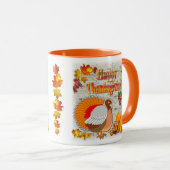 Erntedank Türkei und Kürbis Tasse (VorderseiteRechts)