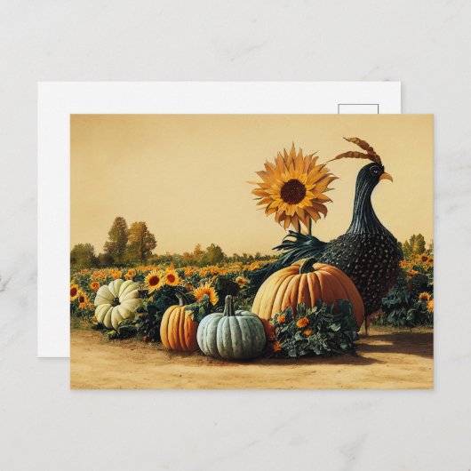 Erntedank Türkei und Pumpkins Postkarte (Vorne/Hinten)