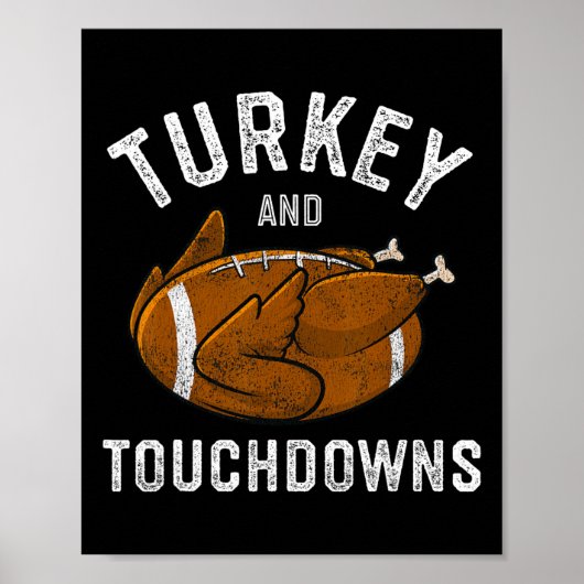 Erntedank Türkei und Touchdowns Fußball Männer Bo Poster (Vorne)