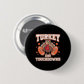 Erntedank Türkei und Touchdowns Fußball Männer Ki Button (Vorne & Hinten)