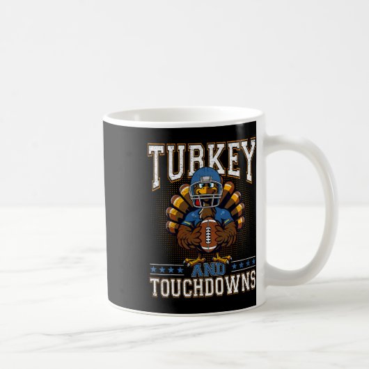 Erntedank Türkei und Touchdowns Fußball Männer Ki Kaffeetasse (Rechts)