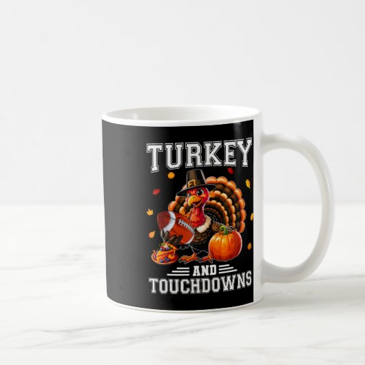 Erntedank Türkei und Touchdowns Fußball Männer Ki Kaffeetasse (Rechts)