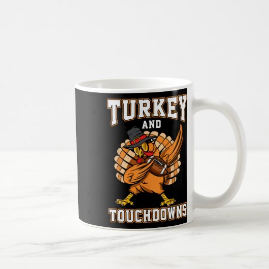 Erntedank Türkei und Touchdowns Fußball Männer Ki Kaffeetasse (Rechts)