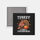 Erntedank Türkei und Touchdowns Fußball Männer Ki Magnet (Vorderseite/Rückseite)