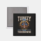 Erntedank Türkei und Touchdowns Fußball Männer Ki Magnet (Vorderseite/Rückseite)