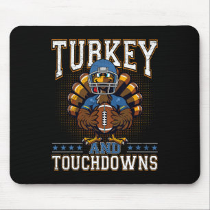 Erntedank Türkei und Touchdowns Fußball Männer Ki Mousepad