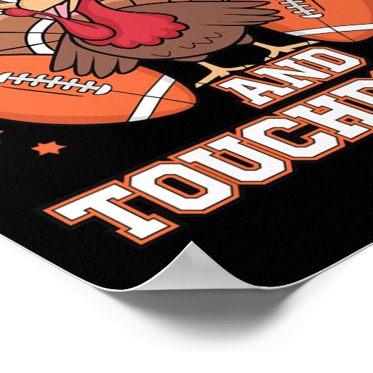 Erntedank Türkei und Touchdowns Fußball Männer Ki Poster (Ecke)