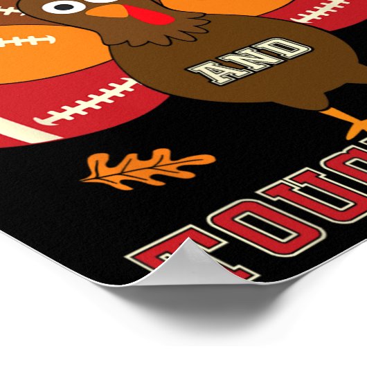 Erntedank Türkei und Touchdowns Fußball Männer Ki Poster (Ecke)