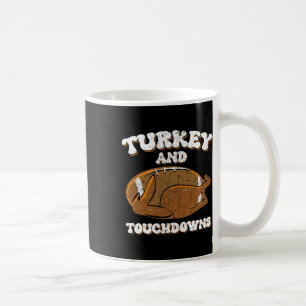Erntedank Türkei und Touchdowns Männer Boys Footba Kaffeetasse