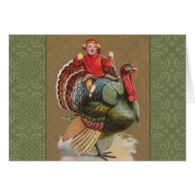 Erntedank Türkei Vintage Grüße (Vorderseite (Horizontal))