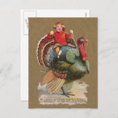 Erntedank Türkei Vintage Grüße Feiertagspostkarte (Vorne/Hinten)