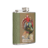 Erntedank Türkei Vintage Grüße Flachmann (Rechts)