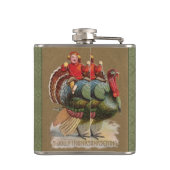 Erntedank Türkei Vintage Grüße Flachmann (Rückseite)