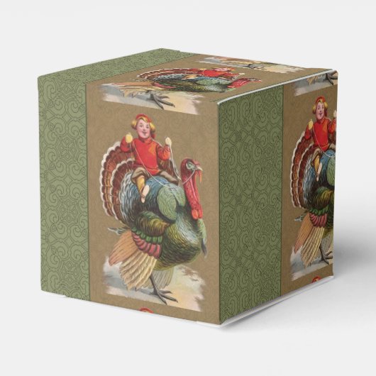 Erntedank Türkei Vintage Grüße Geschenkschachtel (Rückseite)