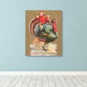 Erntedank Türkei Vintage Grüße Leinwanddruck (Insitu (Holzboden))