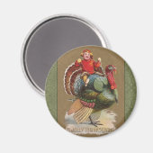 Erntedank Türkei Vintage Grüße Magnet (Vorderseite/Rückseite)