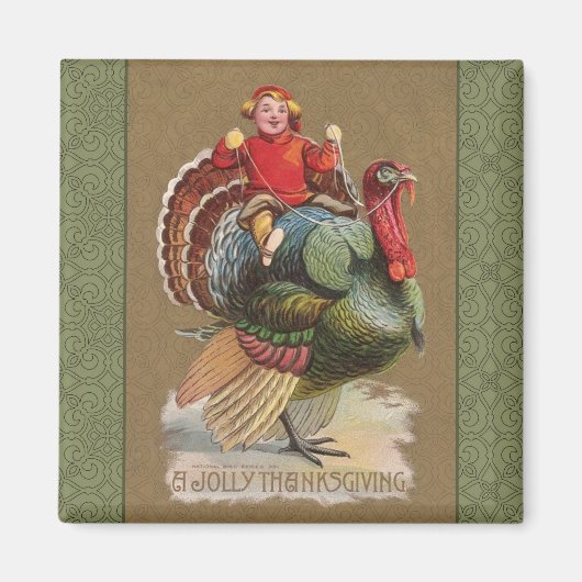 Erntedank Türkei Vintage Grüße Magnet (Vorne)