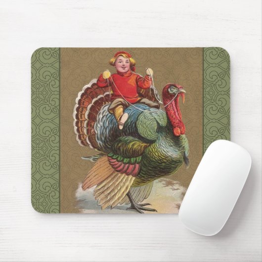 Erntedank Türkei Vintage Grüße Mousepad (Mit Mouse)