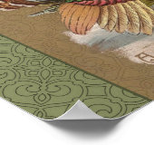 Erntedank Türkei Vintage Grüße Poster (Ecke)