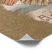 Erntedank Türkei Vintage Grüße Poster (Ecke)