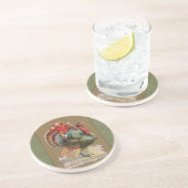 Erntedank Türkei Vintage Grüße Sandstein Untersetzer (Seite)