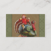 Erntedank Türkei Vintage Grüße Visitenkarte (Rückseite)