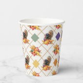 Erntedank Türkei Weihnachtszeitungen Pappbecher (Rückseite)