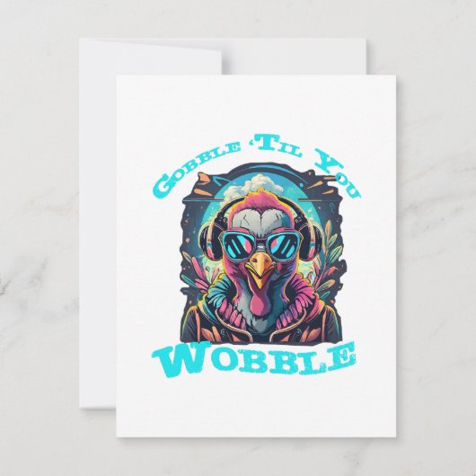 Erntedank Türkei Wobble Einladung (Rückseite)