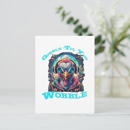 Erntedank Türkei Wobble Postkarte (Stehend Vorderseite)