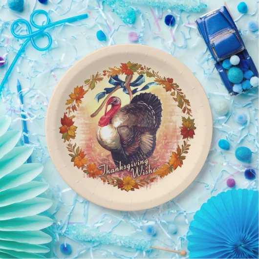 Erntedank Türkei wünscht Pappteller (Party)