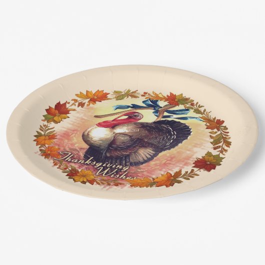 Erntedank Türkei wünscht Pappteller (Schrägansicht)