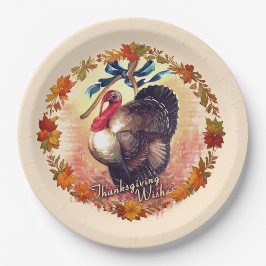 Erntedank Türkei wünscht Pappteller (Vorderseite)