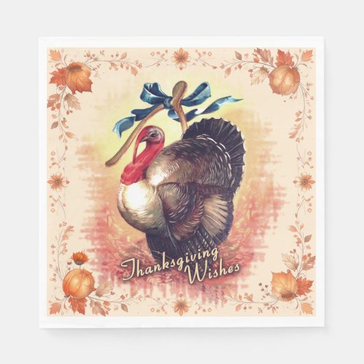 Erntedank Türkei wünscht Serviette (Vorderseite)