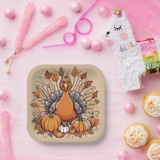 Erntedank Türkei Wüstenplatte Pappteller (Party)