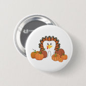 Erntedank Türkei Zahnzahnzähne Button (Vorne & Hinten)