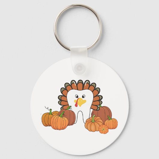 Erntedank Türkei Zahnzahnzähne Schlüsselanhänger (Vorderseite)